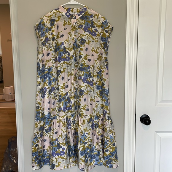 & Other Stories Voluminous Floral Button Up Midi Dress - Picture 2 of 9